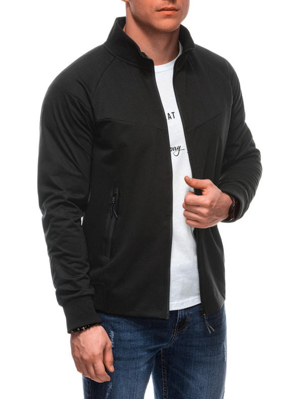 Edoti Мъжки суитшърт с цип B1709 - черен OTHER