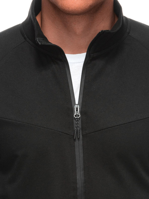 Edoti Мъжки суитшърт с цип B1709 - черен OTHER