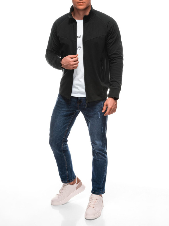 Edoti Мъжки суитшърт с цип B1709 - черен OTHER