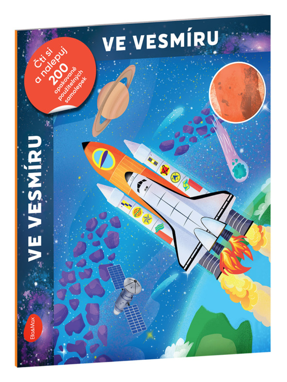 BAAGL  Четене и лепене – В КОСМОСА, книга със стикери