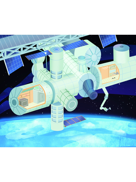 BAAGL  Четене и лепене – В КОСМОСА, книга със стикери