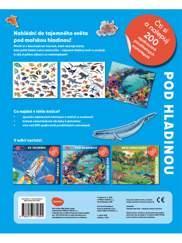 BAAGL  Четене и лепене – ПОД ПОВЪРХНОСТТА, книга със стикери