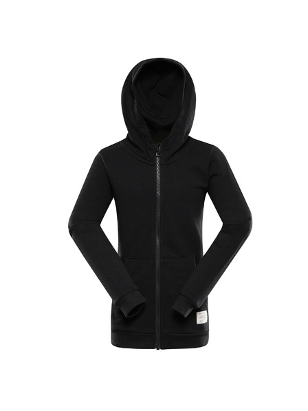 ALPINE PRO Детски памучен суитшърт с качулка ALPINE PRO LOKKO black