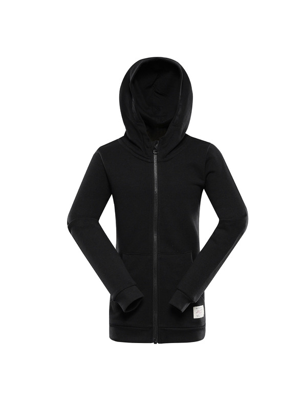 ALPINE PRO Детски памучен суитшърт с качулка ALPINE PRO LOKKO black