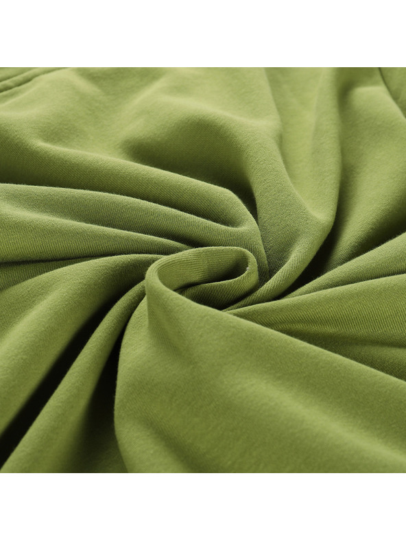 ALPINE PRO Мъжко памучно горнище с качулка ALPINE PRO LOKK тъмнозелен