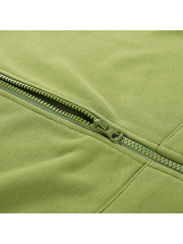 ALPINE PRO Мъжко памучно горнище с качулка ALPINE PRO LOKK тъмнозелен