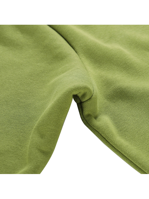 ALPINE PRO Мъжко памучно горнище с качулка ALPINE PRO LOKK тъмнозелен