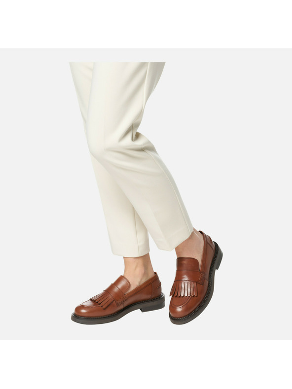 Geox Светлокафяви дамски мокасини Geox Serilda