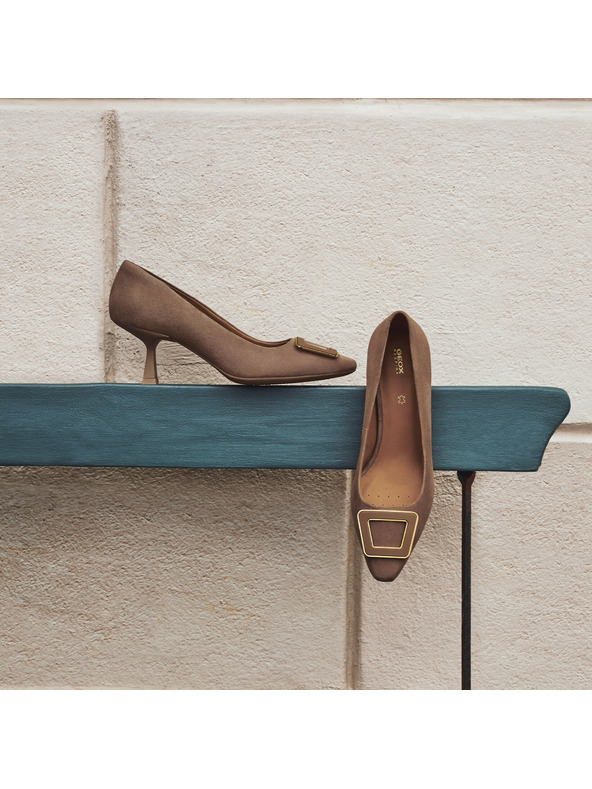 Geox Сиви дамски обувки с висок ток Geox Giselda