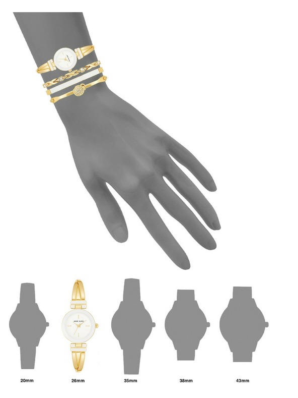 Anne Klein Бял дамски комплект часовник и бижута Anne Klein