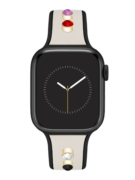 Anne Klein Силиконова кремаво-черна каишка Anne Klein за Apple Watch 38/40/41