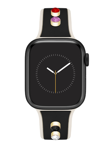 Anne Klein Силиконова черно-кремава каишка Anne Klein за Apple Watch 38/40/41