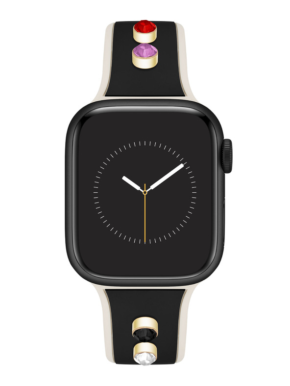 Anne Klein Силиконова черно-кремава каишка Anne Klein за Apple Watch 38/40/41