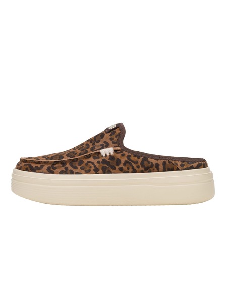 Hey Dude Дамски пантофи на платформа с леопардов принт Hey Dude
