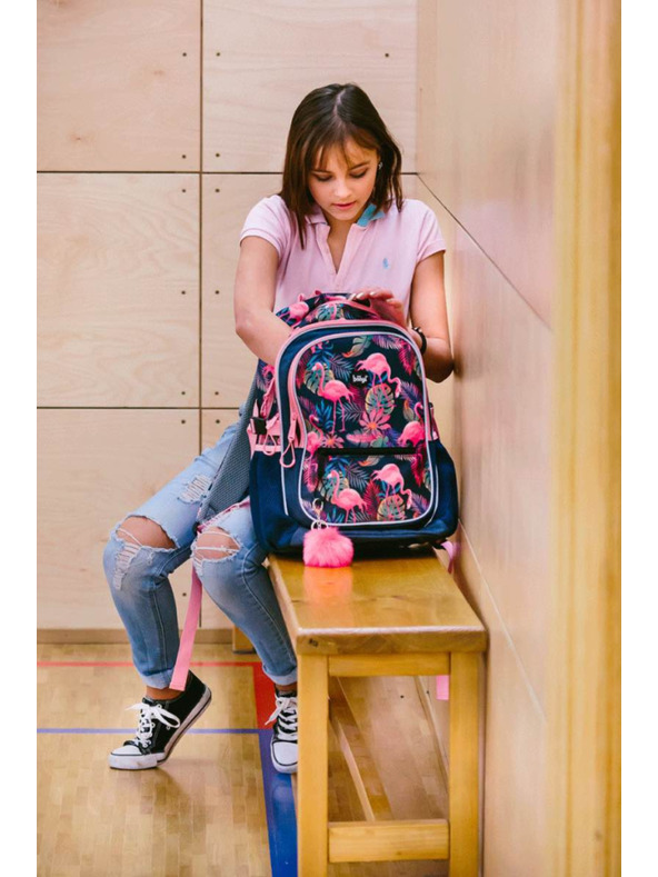 BAAGL  Синя ученическа раница core flamingo Baagl