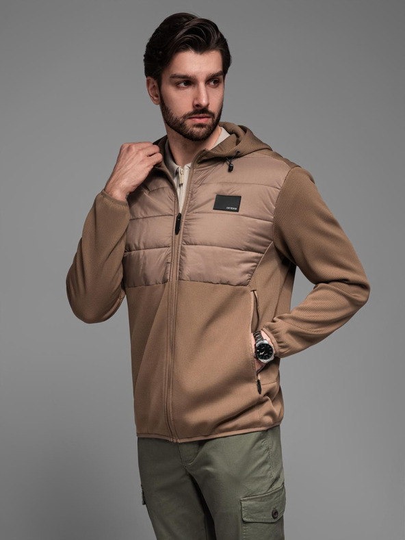 Ombre Clothing Мъжко леко цветно спортно яке с полар Ombre Clothing