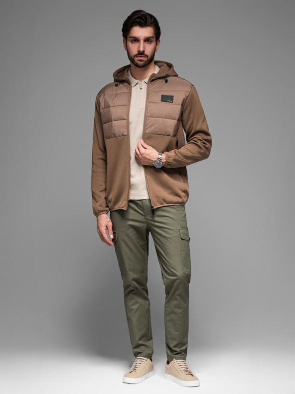 Ombre Clothing Мъжко леко цветно спортно яке с полар Ombre Clothing