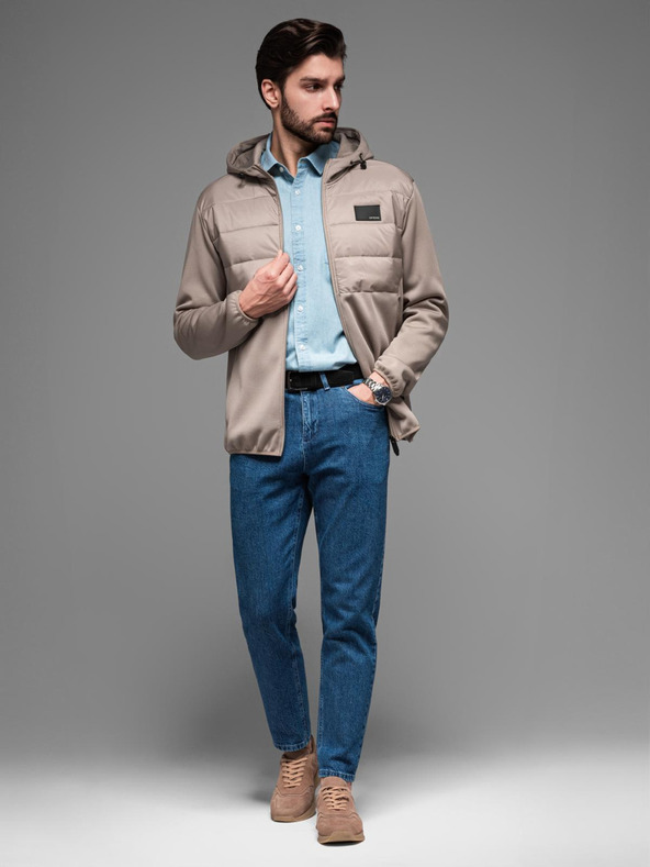 Ombre Clothing Мъжко леко цветно спортно яке с полар Ombre Clothing