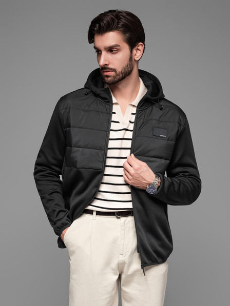 Ombre Clothing Мъжко леко цветно спортно яке с полар Ombre Clothing