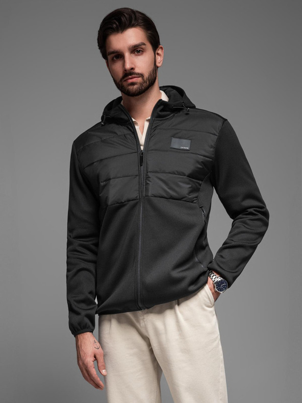 Ombre Clothing Мъжко леко цветно спортно яке с полар Ombre Clothing