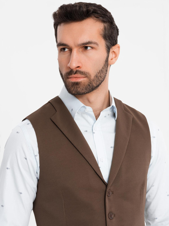 Ombre Clothing Мъжка структурирана плетена жилетка по поръчка с лацкани ръбове Ombre Clothing