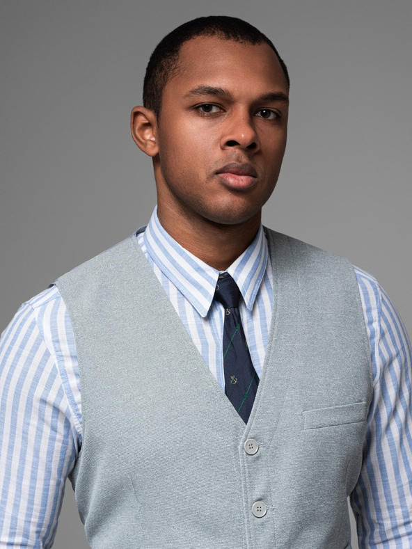 Ombre Clothing Мъжка структурирана жилетка по поръчка с джобове Ombre Clothing