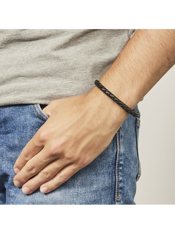 Fossil Мъжка кожена гривна Fossil JF00510797