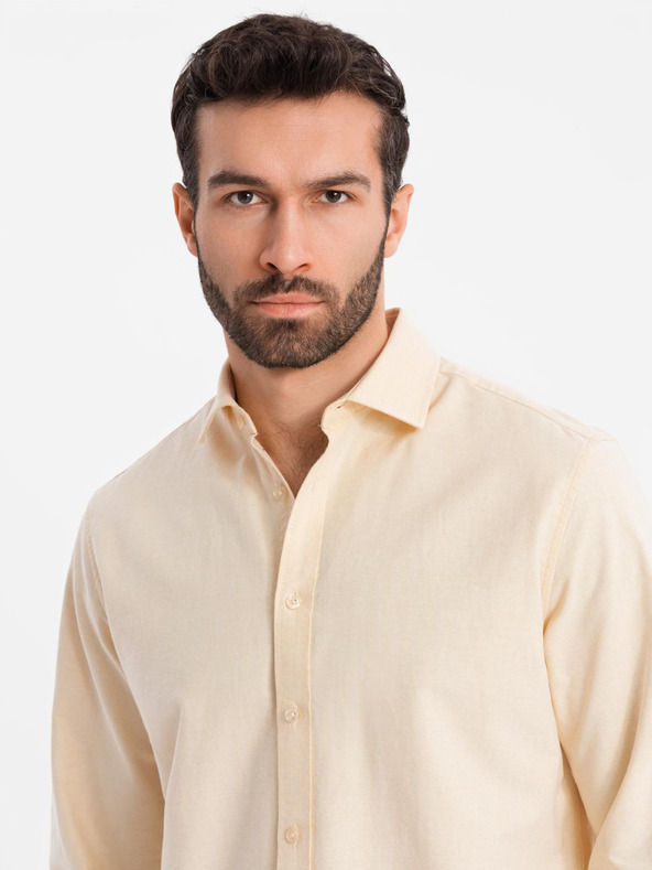 Ombre Clothing Пастелна памучна мъжка риза оксфорд Ombre Clothing