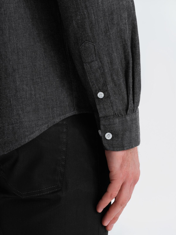 Ombre Clothing Мъжка дънкова риза с бродирана джоб Ombre Clothing