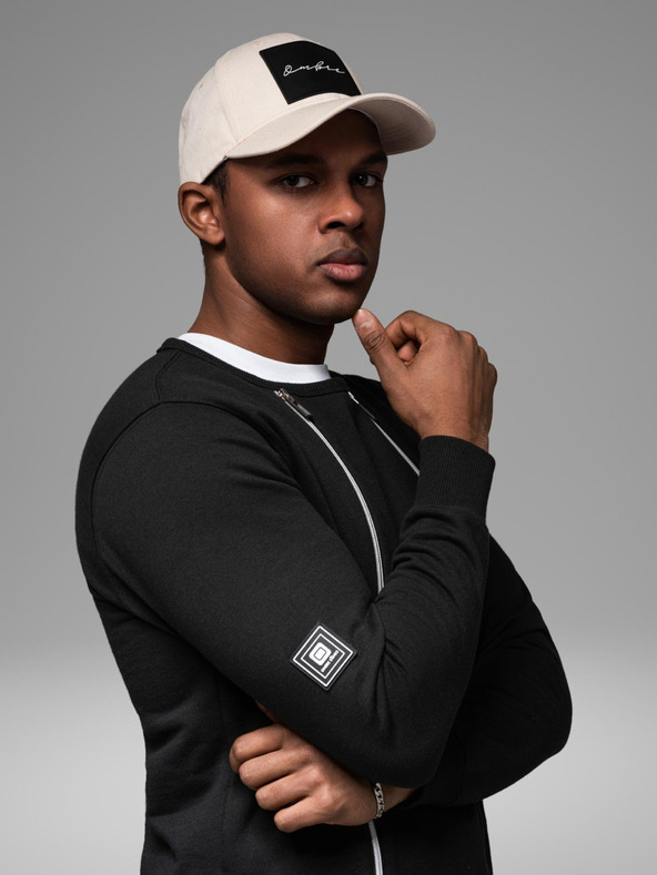 Ombre Clothing Изпран мъжки суитшърт с декоративно прошиване на деколтето Ombre Clothing