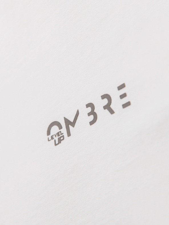 Ombre Clothing Мъжка памучна тениска с дълъг ръкав, с кант и принт на гърдите Ombre Clothing