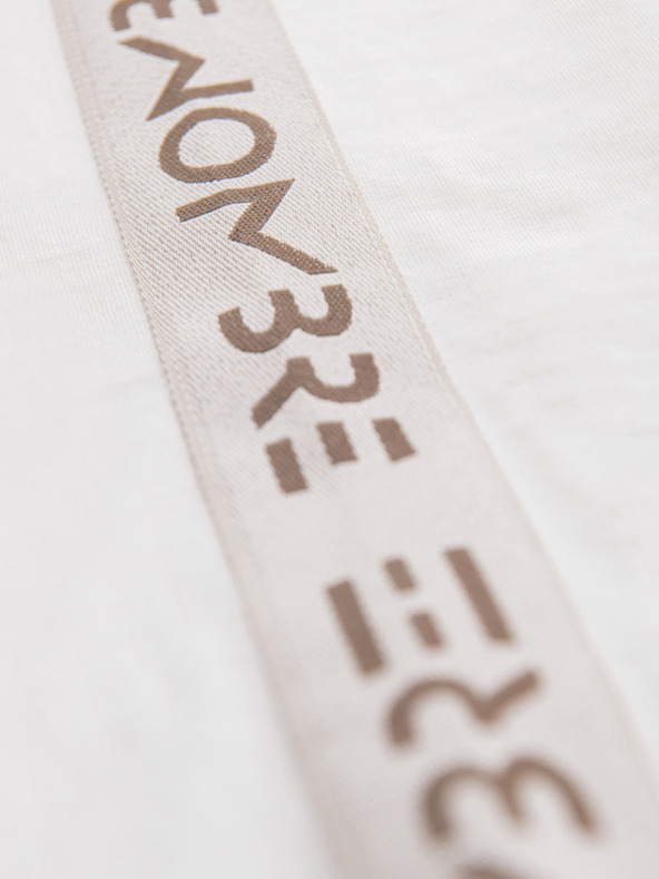 Ombre Clothing Мъжка памучна тениска с дълъг ръкав, с кант и принт на гърдите Ombre Clothing