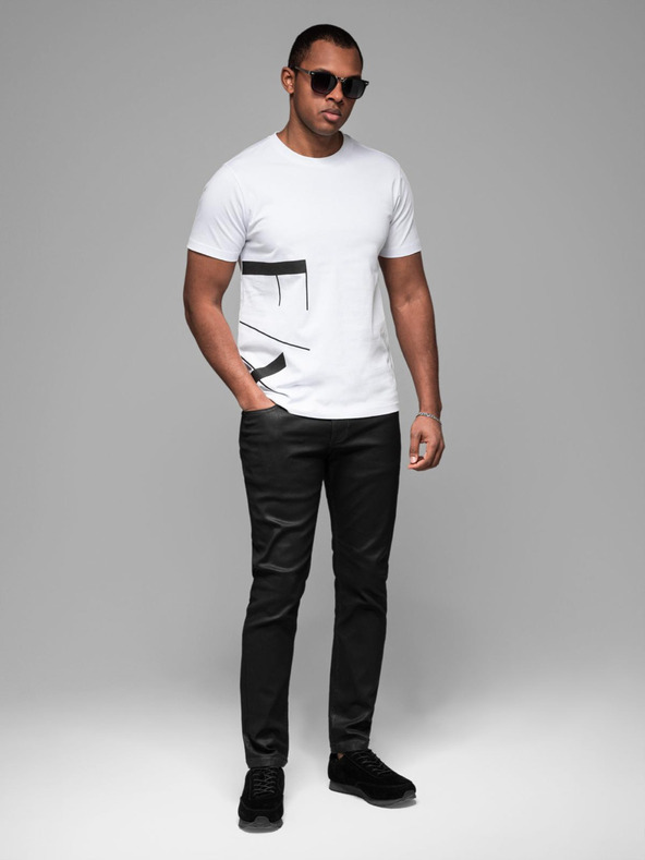 Ombre Clothing Мъжка тениска от памучен жарсе с голям надпис отстрани Ombre Clothing