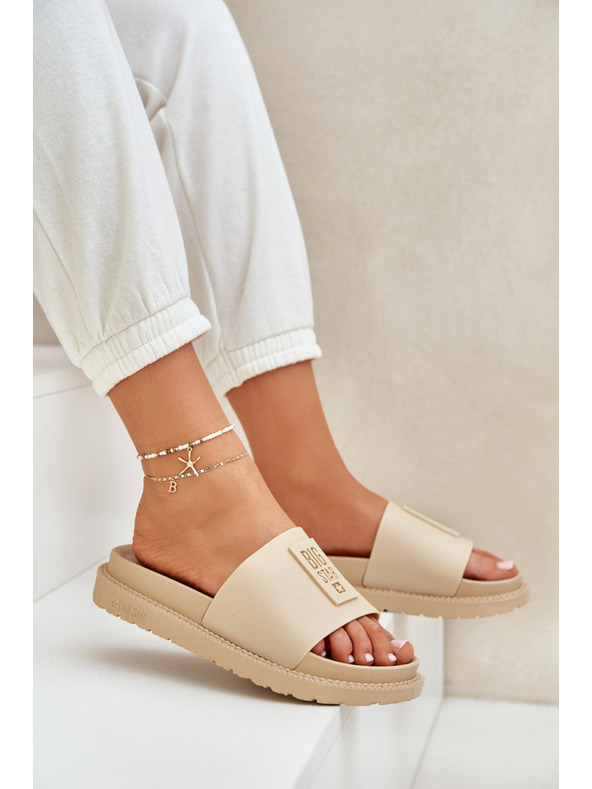 BIG STAR SHOES Дамски пантофи Big Star – бежови Размер: