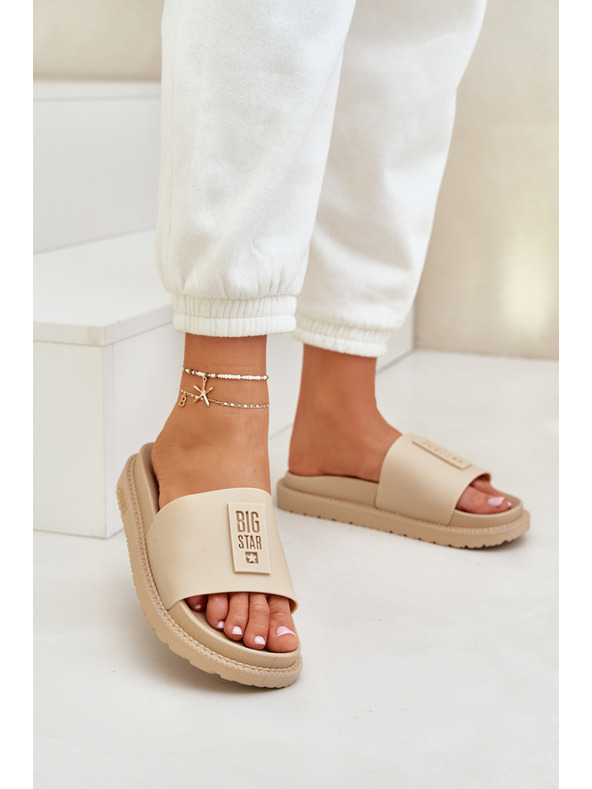 BIG STAR SHOES Дамски пантофи Big Star – бежови Размер: