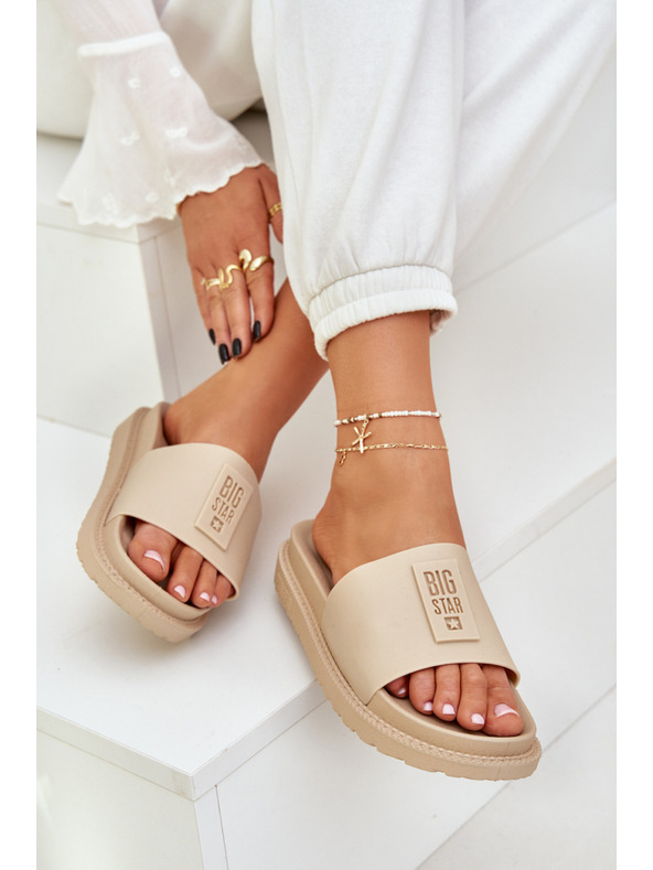 BIG STAR SHOES Дамски пантофи Big Star – бежови Размер: