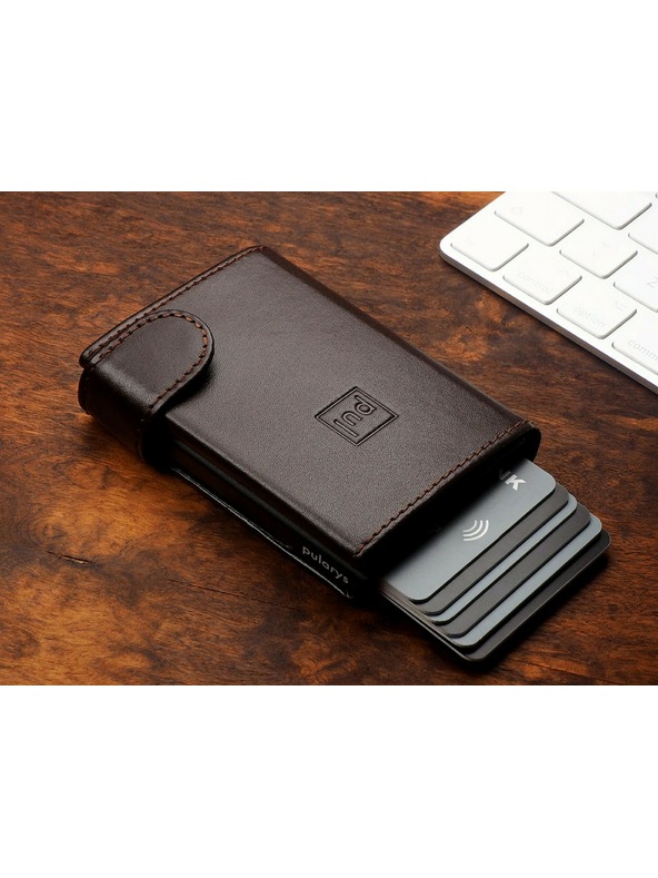 Pularys Мъжки кожен портфейл Pularys Solo кафяв