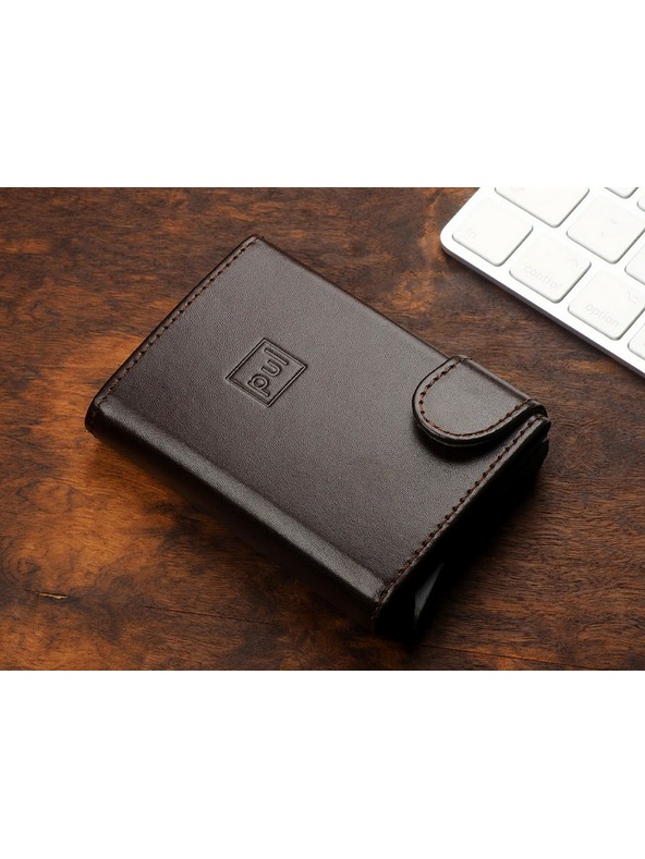 Pularys Мъжки кожен портфейл Pularys Solo кафяв