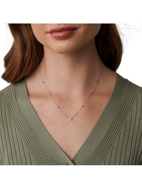 Fossil Дамско сребърно колие Fossil JFS00453040