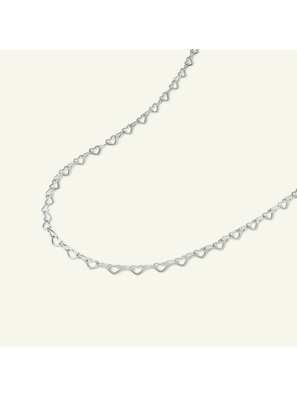 Rosefield Rosefield колие в сребрист цвят Heart Chain JNHCS-J685
