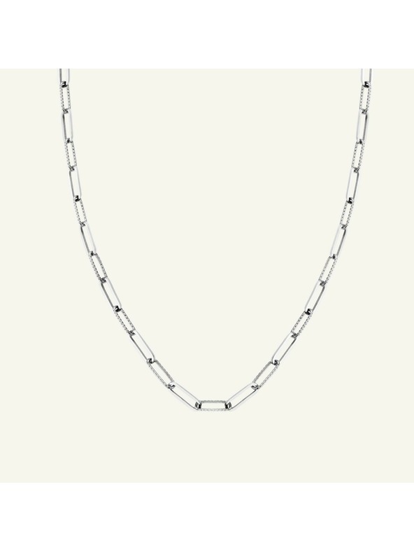 Rosefield Rosefield колие в сребрист цвят Hammered Chain JNHCS-J629