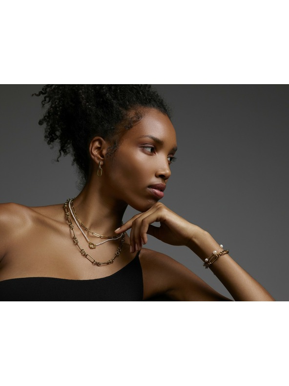 Rosefield Rosefield колие в златист цвят Oval JNOLG-J543