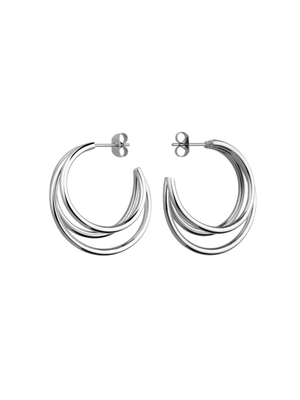 Rosefield Rosefield обеци сребърен цвят Triple Hoops JETHS-J574