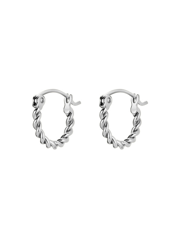 Rosefield Rosefield обеци сребърен цвят Twisted Hoops JETHS-J578