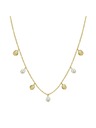 Rosefield Дамско позлатено колие Rosefield Multi Shell and Pearl Charms
