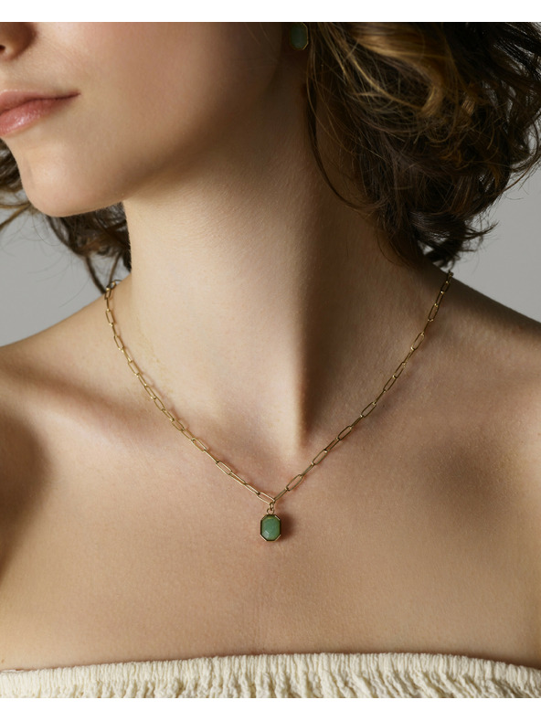 Rosefield Rosefield колие в златист цвят Geometric Gemstone JNGGG-J664