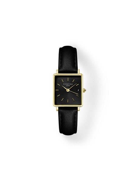 Rosefield Дамски часовник Rosefield Boxy XS Black Leather QBBLG-Q53
