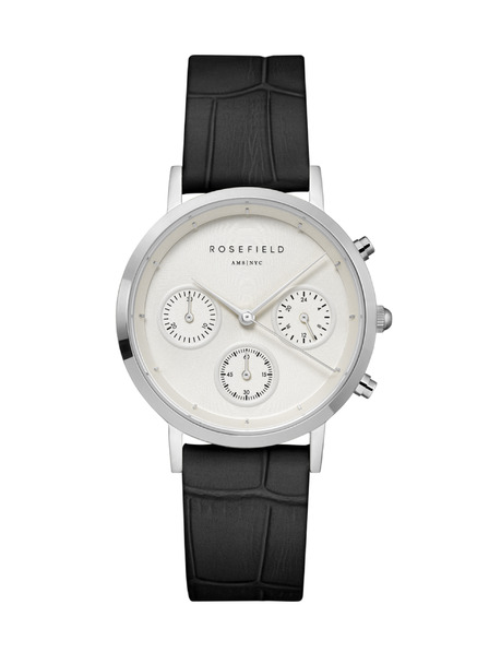Rosefield Rosefield часовник NCBS-N94 The Gabby White Sunray Croco Black Silver