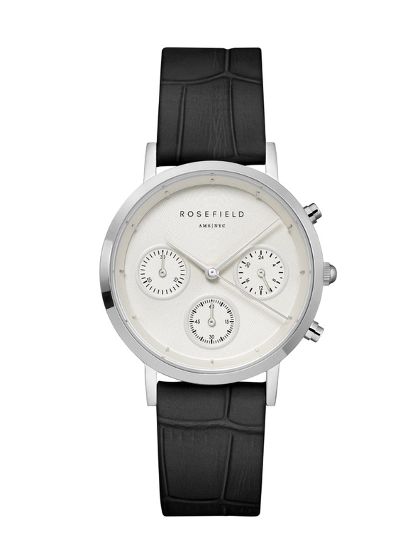 Rosefield Rosefield часовник NCBS-N94 The Gabby White Sunray Croco Black Silver