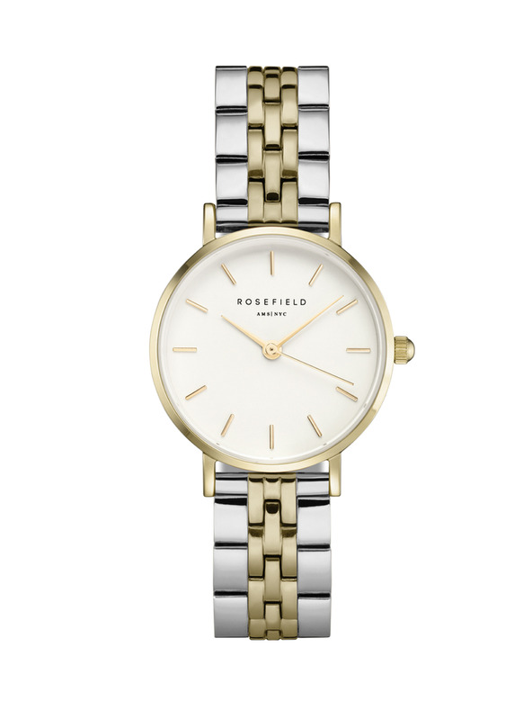 Rosefield Rosefield часовник 26SGD-269 The Small Edit Бял Стоманен Сребърен Златен Дуо